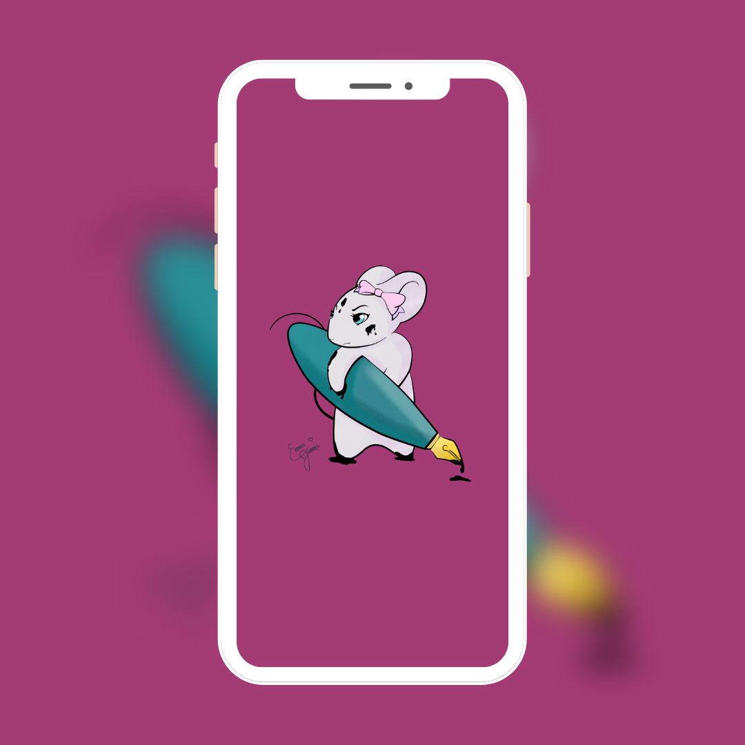 Ink Mouse Stella - Mobile Wallpaper - Available in  different colors